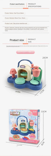 Máquina De Fazer Pizza Modelando Cores Dough Clay Set Toy