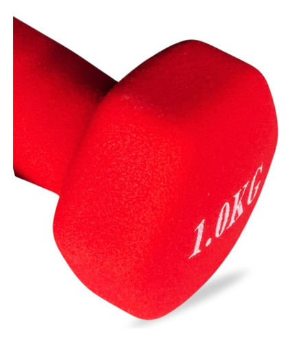 Mancuerna Pesa Neopreno 1 Kg Gym Entrenamiento 2 Pieza Color Rojo