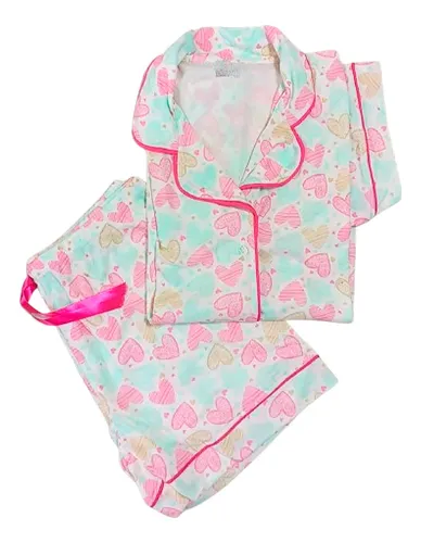 Pijama Para Mujer Short Camisa De Botones