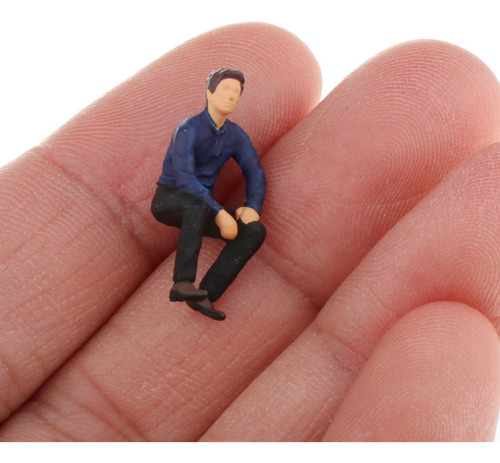 1:64 Escala Modelo Personagens Posição Sentada Azul