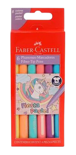 6 Plumones Lavables Marcador Fiesta Faber Castell Elegir Set