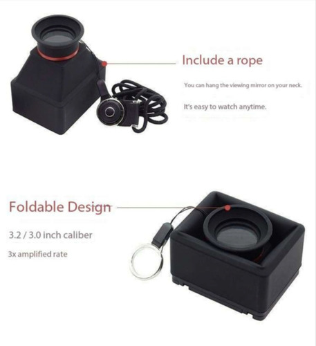 Visor De Ampliação Lcd 3x Para Câmeras Dslr