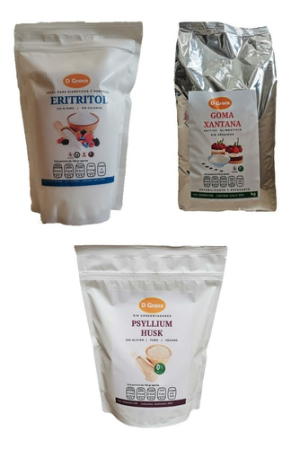 Imagen 1 de 9 de Eritritol, Goma Xantana Y Psyllium Husk Keto 500 Gramos C/u