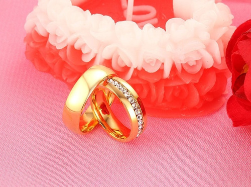 Anillo Elegante De Acero Para Bodas- Compromisos.