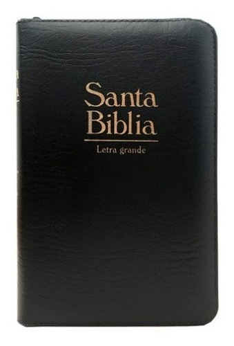 Biblia Reina Valera 1960 Percalina Negra Mediana Con Cierre