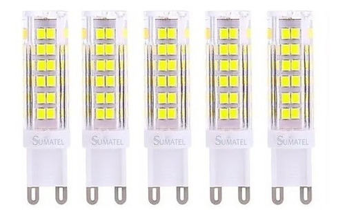 Pack X5 Ampolleta Led G9 Led 6 Watts Frías Y Cálidas