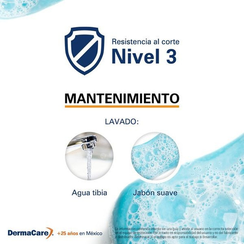 12 Pares Guante Anticorte Nivel 3 Dermacare 51-623 Talla 8