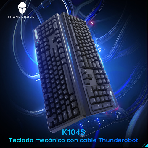 Teclado Mecanico Gamer Spectra Pc Thunderobot K104s Alambrico Teclado Con Cable QWERTY Alambrico Ergonomico Anti-ghosting Para Laptop/Windows