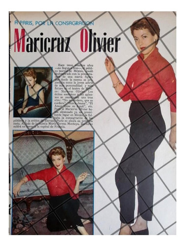 Afiche Retro Inicios De Actriz. Maricruz Olivier 1956