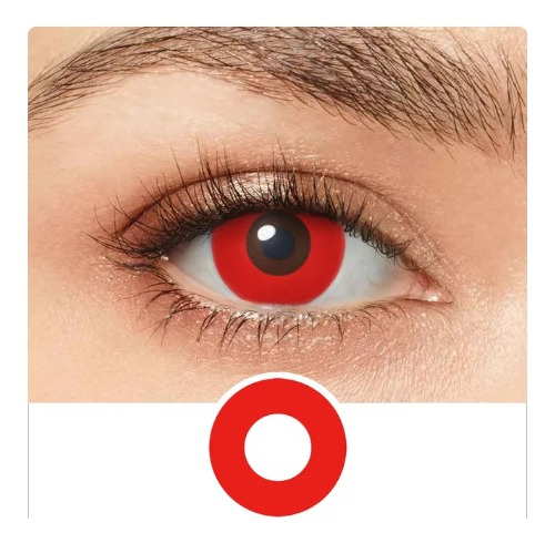 Lentes De Contacto Color Rojo Crazy Lens Magister + Estuche