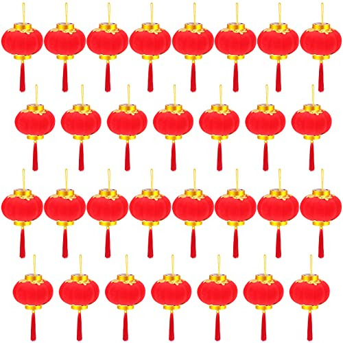 Paquete De 30 Minilinternas Chinas Rojas Decorativas Lucky