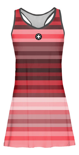 Imagem 5 de 6 de Vestido Beach Tennis C/ Shorts Degrade Listrado Beachwear