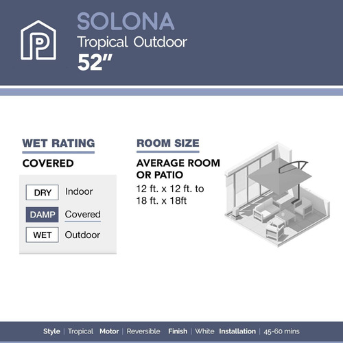 Inicio Prominencia 80018-01 Solona - Ventilador De Techo (52