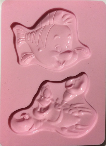 Molde De Silicon Flounder Y Sebastián Disney Rosa