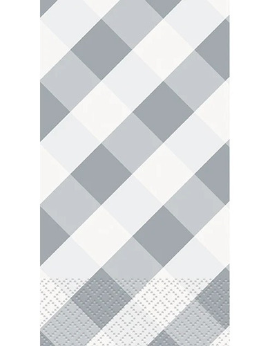 32 Servilletas Guest Grande Cuadros Plata Gingham Fiesta For