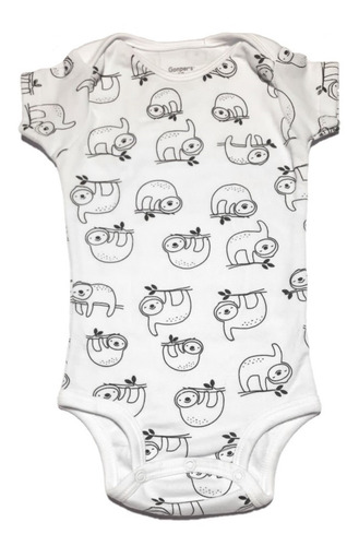 Imagen 1 de 2 de Body Manga Corta Cuello Americano Nene Bebe Varon Perezosos
