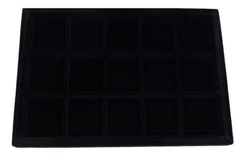 Mostruário De Suede P/ Jóias Com 15 Divisórias 27 X 19,5 Cm