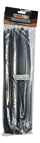 Precinto Nylon Negro 4,8 X 390 Mm X 100 Uni Prensa Cable Brt