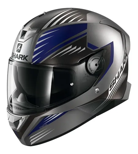 Casco Moto Shark Pulse Skwal 2 Hallder Plata Con Luz Led