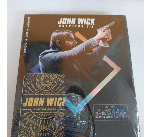 Blu Ray John Wick Chapters 1 3 Set Cartas Box Set Trilogy 