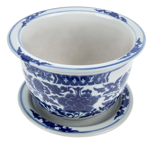 Macetero Cerámica Azul Y Blanco, 1 Juego Macetas Chinas Con