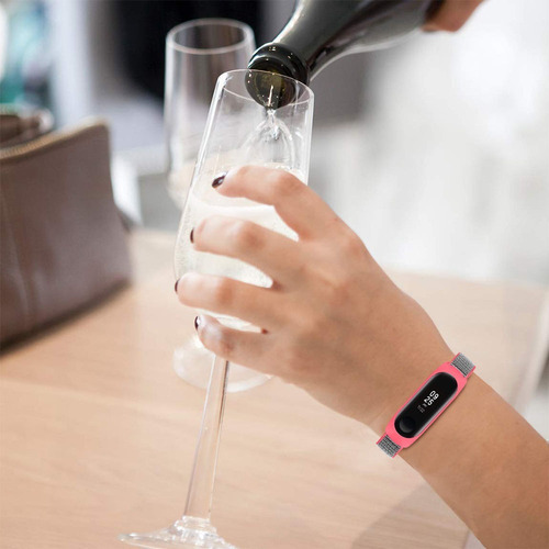 Correa Malla Para Xiaomi Miband 3 4 De Nylon Con Velcro 12mm