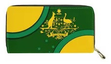 Billetera De Cuero Con Diseño De Canguro Y Bandera Australia
