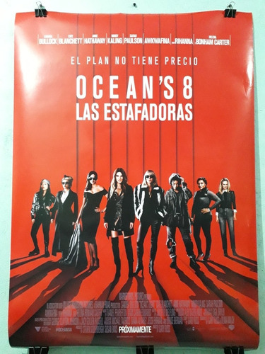 Poster Original De Cine Ocean's 8 Las Estafadoras