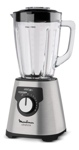 Licuadora Ultraforce Moulinex Jarra De Vidrio 1,8l Color Gris