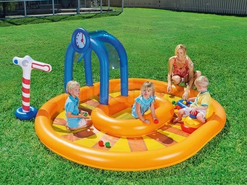 Imagen 3 de 9 de Bestway Centro De Juegos Gigante Pileta Tren Jeg 53061