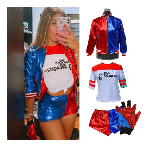 Harley Quinn Trajes De Cosplay Chaqueta Pantalones Conjuntos