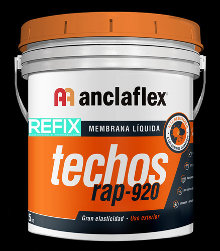 Rap 920 Anclaflex Techos Membrana Líquida Acrílica X 4l/5kg