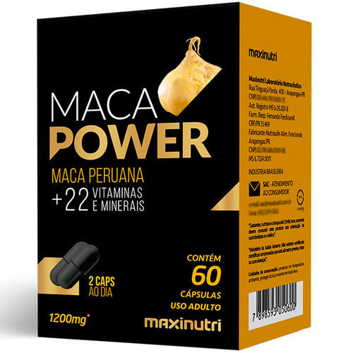 Suplemento em cápsula Maxinutri  Encapsulados Maca Power vitaminas Maca Power em caixa 60 un