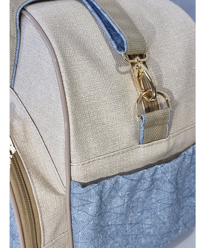 Bolsa Grande Maternidade Personalizada Jeans Bebe + Ursinho