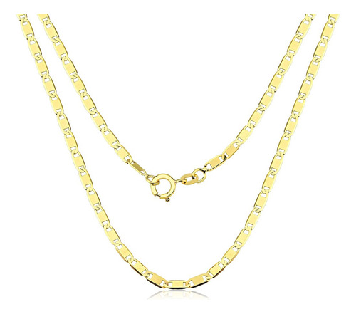 Corrente Feminina De Ouro 18k - 750 Piastrine 40cm E 2.5mm Cor Amarelo