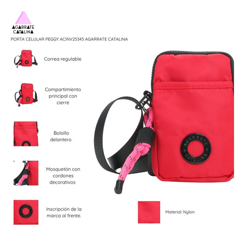 Porta Celular Peggy Agarrate Catalina Negro Liso Negro Negro