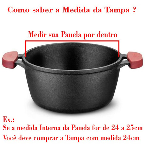 Imagem 3 de 4 de Tampa De Vidro Temperado N.24 Panelas Utensílios Gastrobel