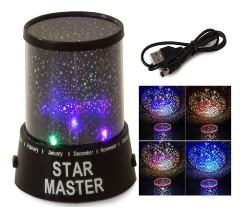 Abajur De Mesa Estela Projetor Estrela Luminaria360 Galaxia