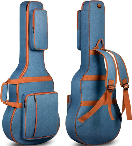 Funda Para Guitarra Acustica Acolchada De Mezclilla Suave