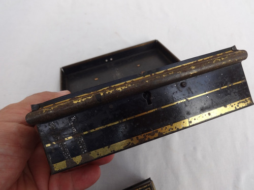 2 Alcancia Ingles Antiguo Metal Lata Chapa Juguete Miniatura (Usado)