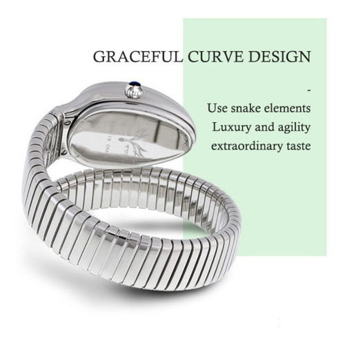 Relojes De Cuarzo Con Diamantes Con Forma De Serpiente Missf Color Del Fondo Verde