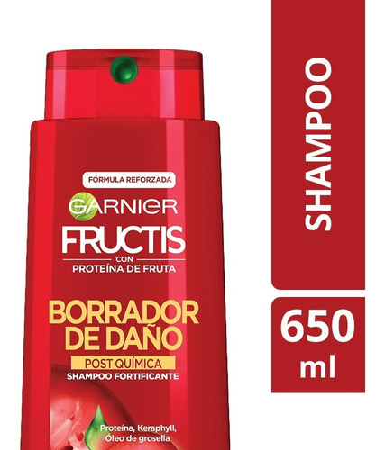 Shampoo Garnier Fructis Borrador De Daño Post Química 650ml