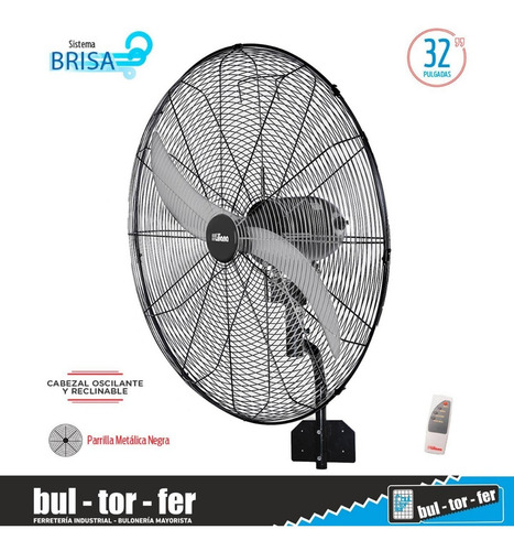 Imagen 3 de 5 de Ventilador De Pared Industrial Liliana Vwit32 Control Remoto