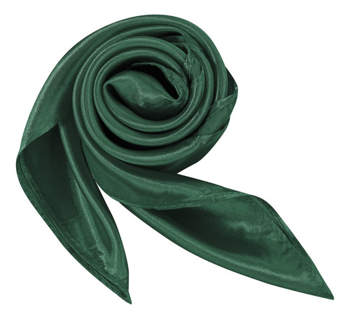 2pzs Masajes De Seda Sólido Para Mujer Pañuelo Tipo Seda Color Verde Militar