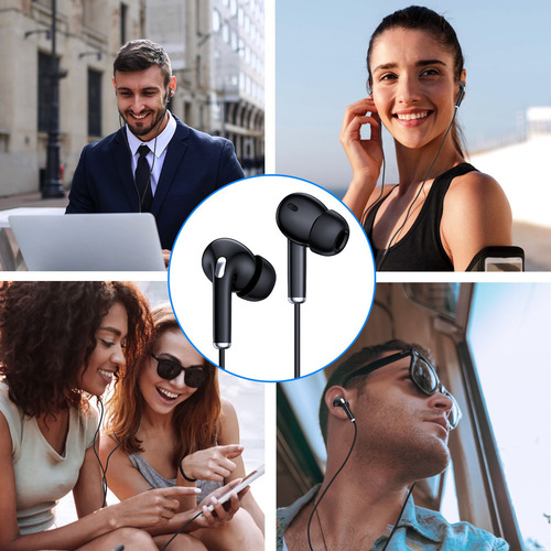 Audífono Alambrico Manos Libres In Ear Aut123n Color Negro