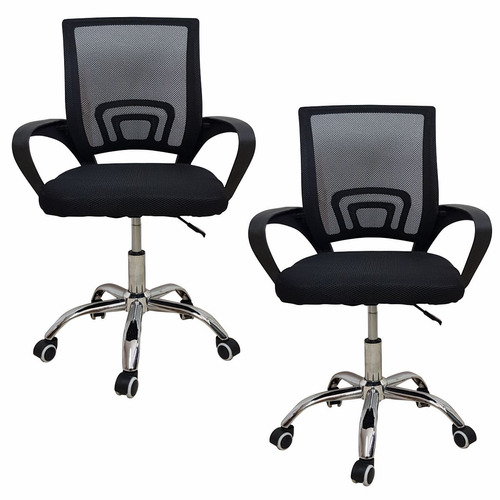 Conjunto de 2 cadeiras de mesa de escritório Ergonomica Mesh