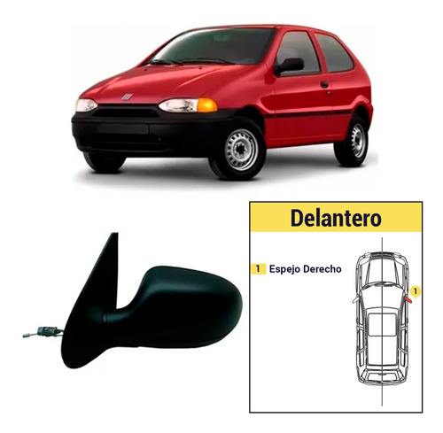 Espejo Derecho Manual Fiat Palio 2 Puertas 2008/2012