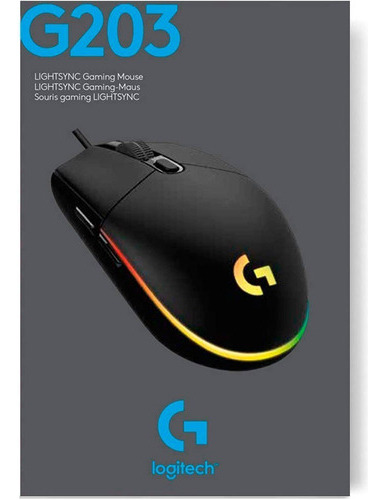 Mouse Gamer Logitech G203 Rgb Lighsync 6 Botones 8000 Dpi