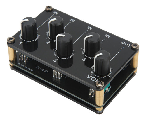 Consola De Mini Placa De Sonido Portátil Con 4 Entradas Y 1