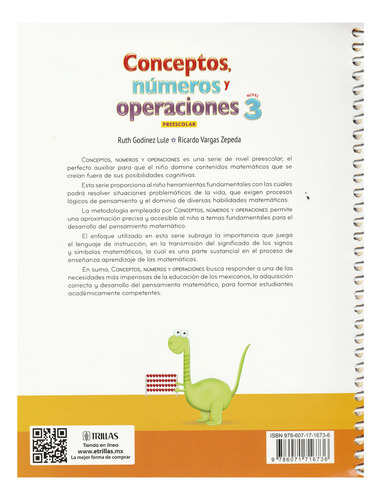 Conceptos, Números Y Operaciones: Preescolar 3, De Vargas Zepeda, Ricardo Godinez Lule, Ruth., Vol. 1. Editorial Trillas, Tapa Blanda, Edición 1a En Español, 2013